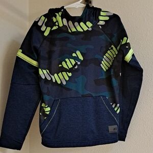 Russell Athletic Kids Camouflage Hoodie - Blue and Green